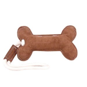 Leather Bone Dog Chew Toy