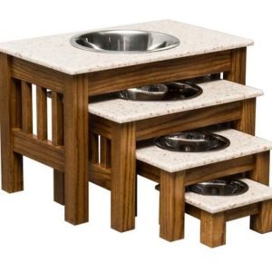 Elevated Wooden 1 Bowl Dog Feeders