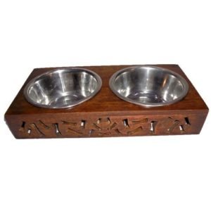 Wooden Double Diner Pet Bowls