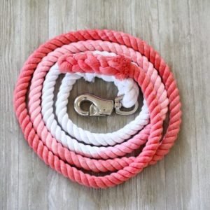 Pink Cotton Rope Leash For Large Dogs