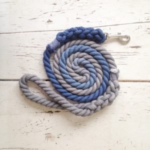 Ombre Blue Grey Rope Dog Leash