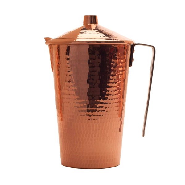 Hammered Pure Copper Pitcher with lid