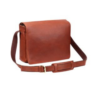Handcrafted leather messenger sling bag for college