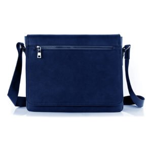Lovely Navy Blue Leather Laptop Bag for Ladies