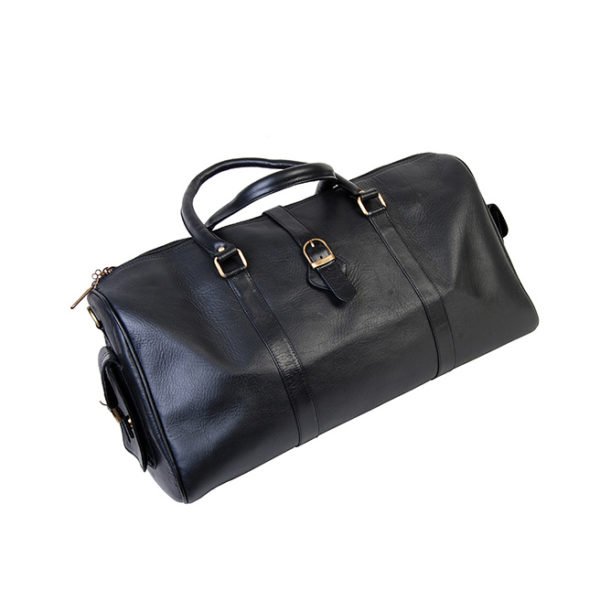 Black Heavy Duty Leather Duffle Bags For Travel