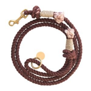 Brown dog rope leash