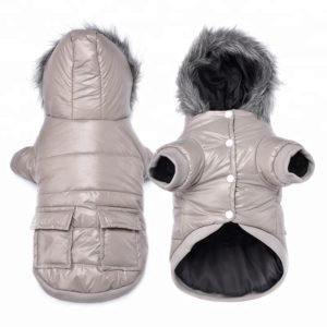Beige Color Winter Warm Puffer Dog Coat