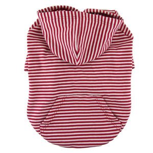 Red Stripes Cotton Winter Dog Hoodies
