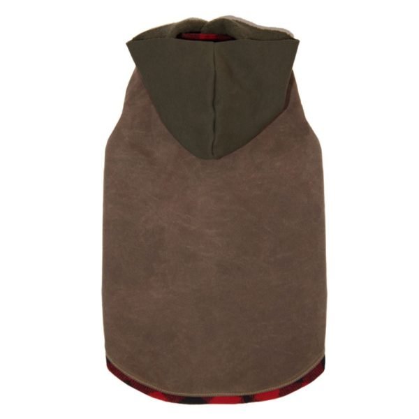 Brown Red Waxed Cotton Winter Dog Coats Apparel