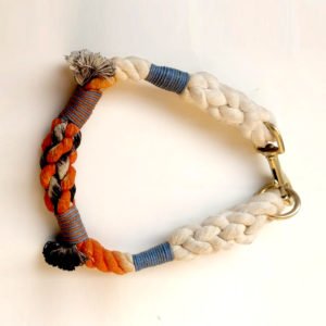3 Tone Hand Dyed Organic Braided Cotton Rope Dog Collars