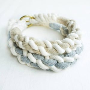 Hand Dyed Soft Cotton Braided Rope Dog Collar