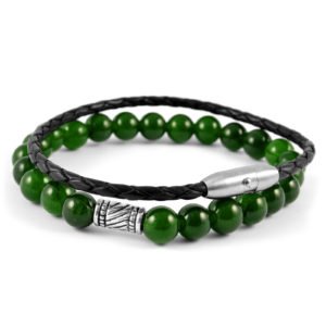 Designer Charm Green Stone Bracelet For Men's