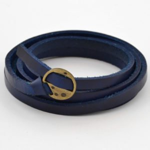 Blue Twisted Men's Leather Bracelet Supplier