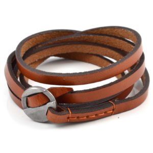 Men's Braided Brown Leather Bracelets
