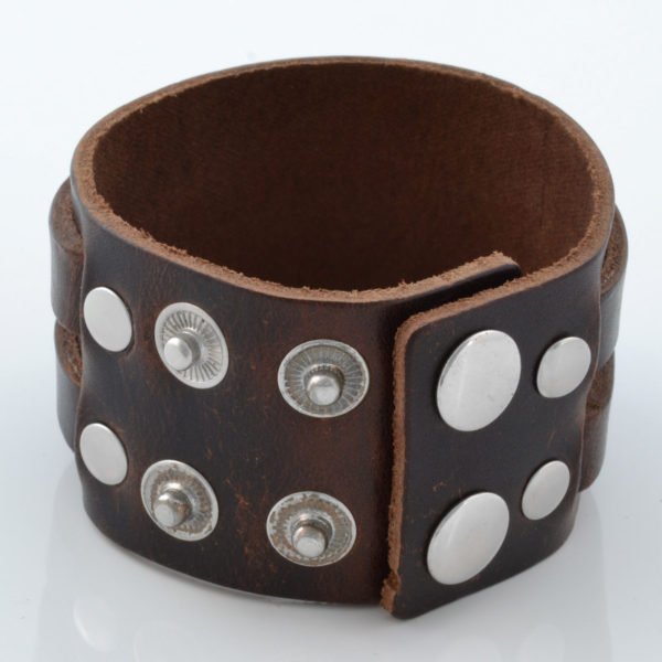 Buy Mens Leather Wide Bracelet