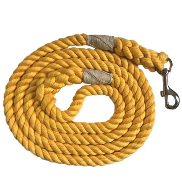 Mustard Gold Soft Cotton Rope Dog Leash
