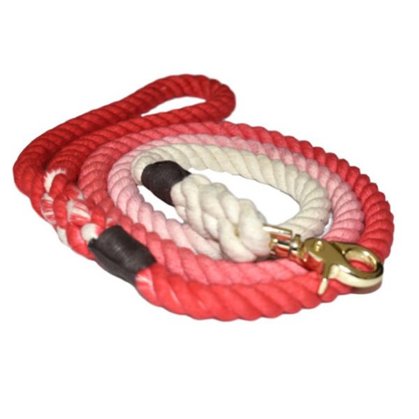 Red & White Cotton Ombre Dog Leash