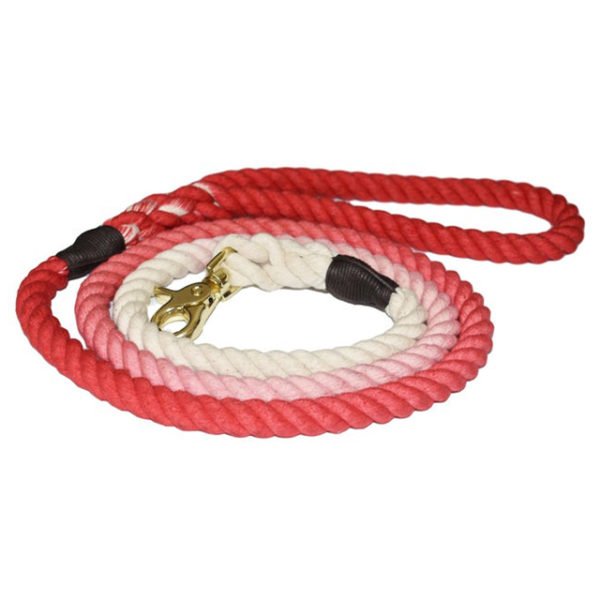 Red & White Cotton Ombre Dog Leash