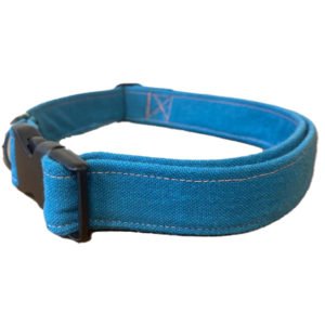 Solid Blue Strong Cotton Dog Collar