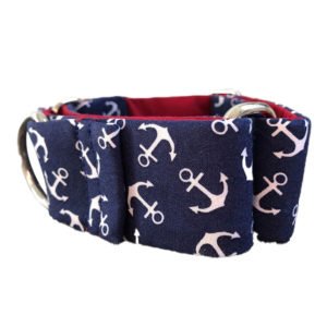 Nevy Blue Anchor Printed Dog Collar Manufacturer