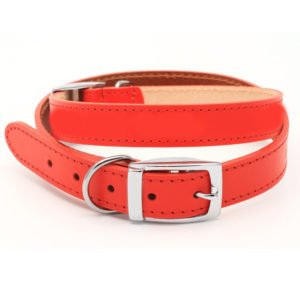 Stylish Orange Leather Dog Collar Manufacturer