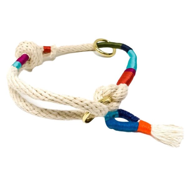 Adjustable Rope Dog Collar Braided