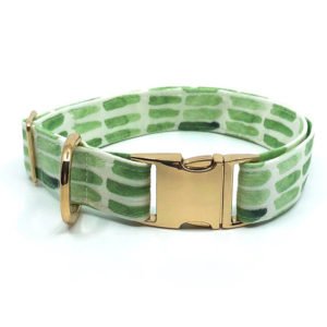Green Design Printed Pattern Cotton Dog Collar
