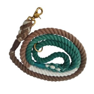 Olive Green & Brown Cotton Ombre Dog Rope Leash