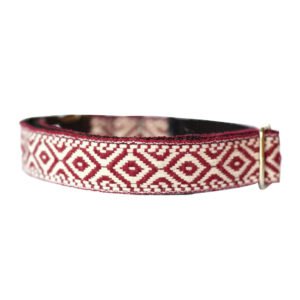 Vintage Style Ethnic Beige And Red Dog Collar