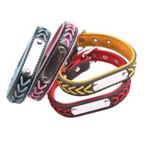 Customized Color Braided Leather Dog Collars