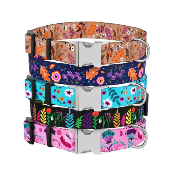 Beautiful Black Floral Collar For Dogs And Cats