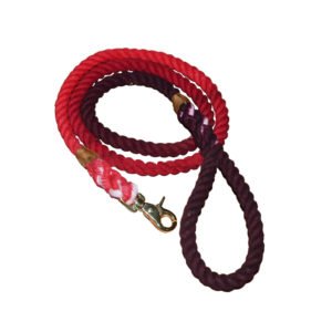 Beautiful Maroon Ombre Cotton Rope Dog Leash