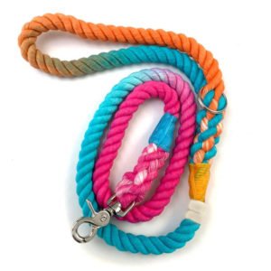 Beautiful Multicolored Cotton Ombre Dog Leash