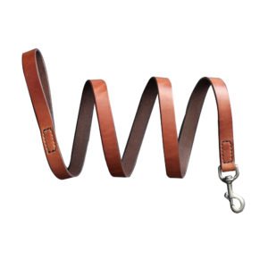 100% Handmade Brown Swift Leather Dog Leash