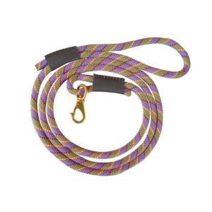 Fancy Purple Rope Leather Leash For Dogs