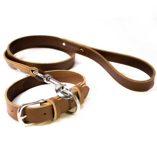 Brown Dog Collar & Leash Set Pet Accessory & Manufacturer