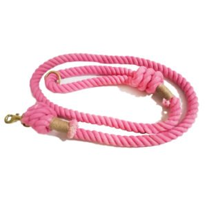 Blossom Pink Soft Cotton Rope Dog Leash