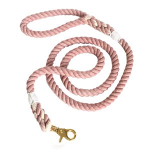 Pale Pink Color Cotton Rope Dog Leash