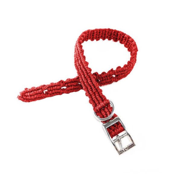 Red Macrame Dog Leash Bow Tie